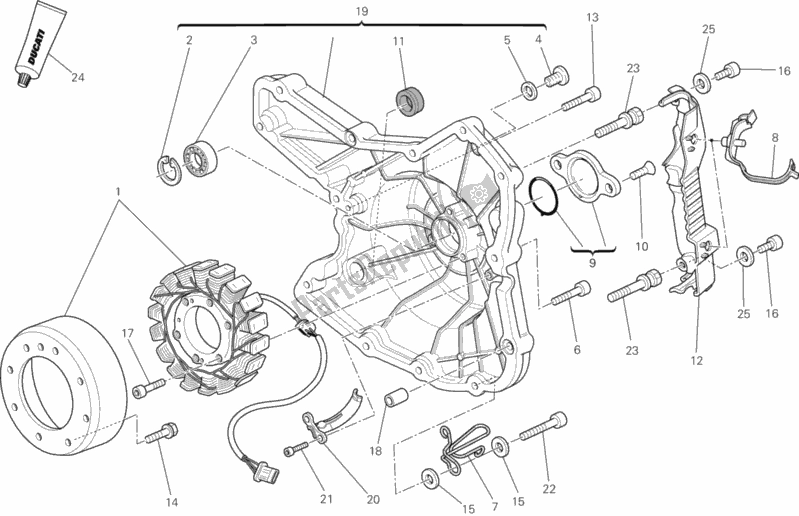 All parts for the Generator of the Ducati Monster 796 Thailand 2014